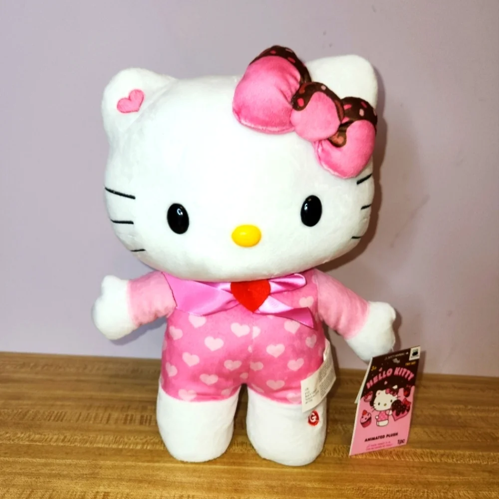 HELLO KITTY 14” Happy Shuffle, Pink Hearts Plush